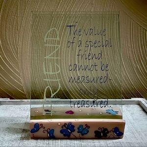 FRIEND  Glass sign decoration